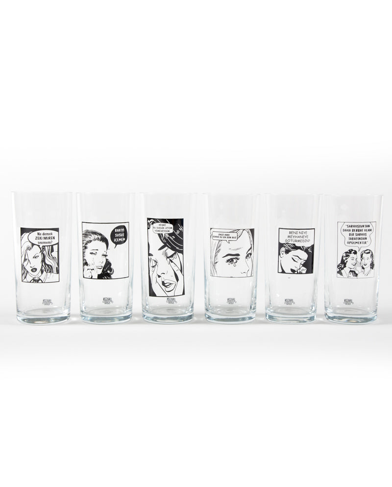 N13.Retro Rakı Kadehi 6lı Set