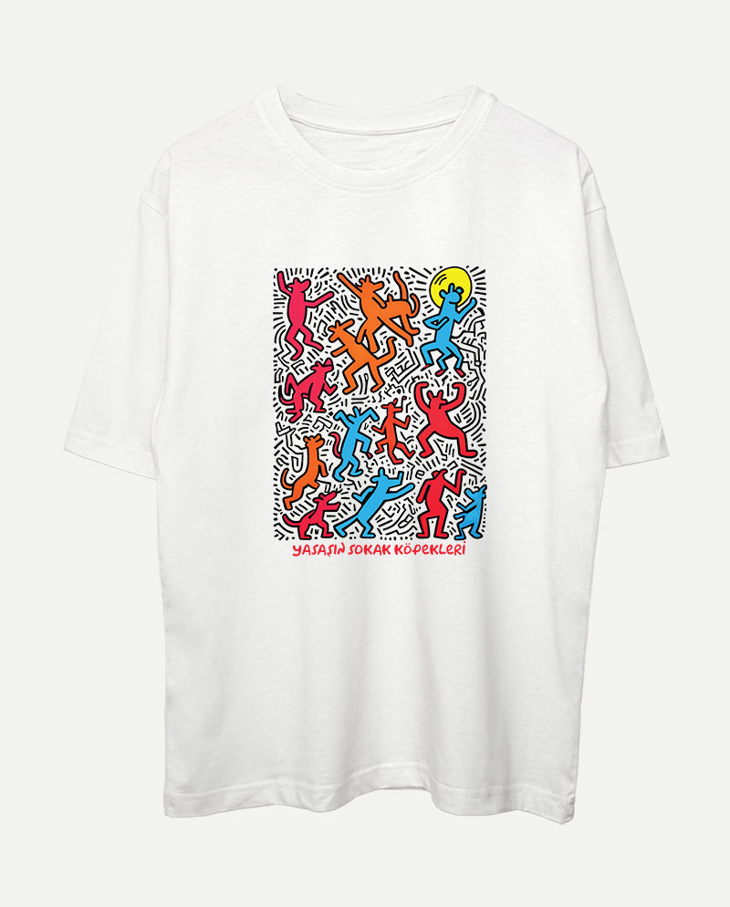 Dans - Keith Haring Sokakta Oversize Tişört