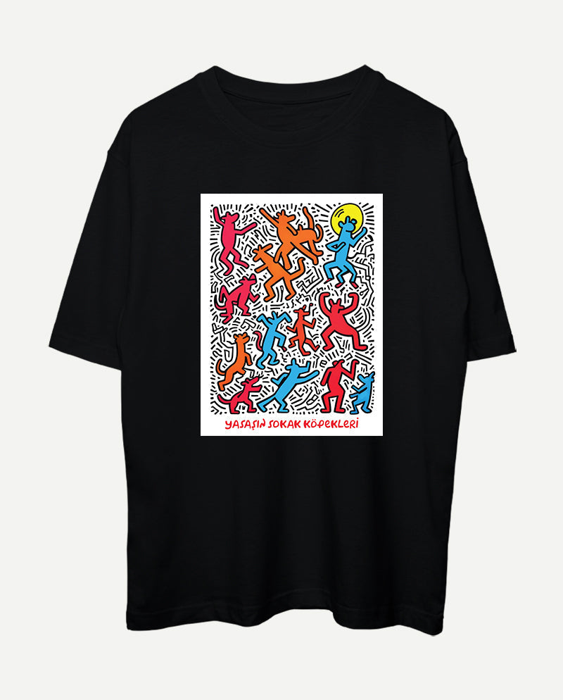 Dans - Keith Haring Sokakta Oversize Tişört