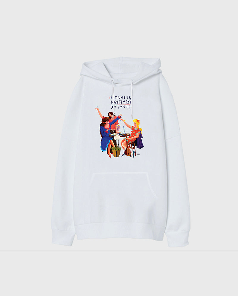 İstanbul Sözleşmesi Yaşatır Oversize Unisex Kapüşonlu Sweatshirt